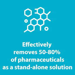 eXeno removes 50-80% of pharmaceuticals as a stand-alone solution